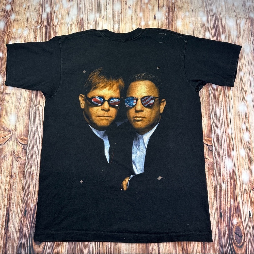 Vintage Elton John And Billy Joel  Super Bowl 1995 Tshirt Single Stitch